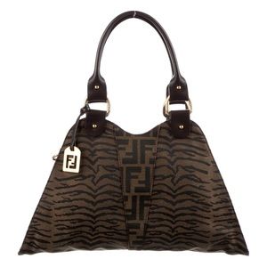 AUTHENTIC Fendi Zucca Devil Trapezio handbag